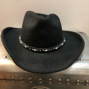 Run A Muck Black Wool Western Hat with Silver Accents